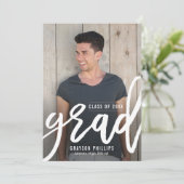 編集可能なカラーブラシ グラデーション卒業招待状 招待状 (スタンド正面)