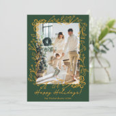 編集可能なカラーミストレットの落書き2枚の写真が幸せ シーズンカード (スタンド正面)