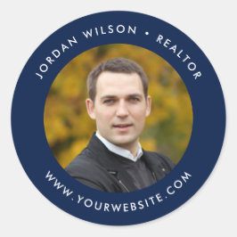 編集可能なカラーモダンラウンド写真の追加 ラウンドシール