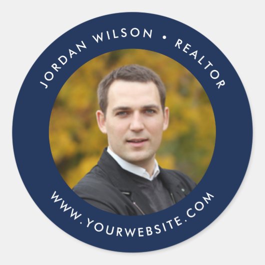 編集可能なカラーモダンラウンド写真の追加 ラウンドシール (正面)