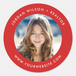 編集可能なカラーモダンラウンド写真の追加 ラウンドシール