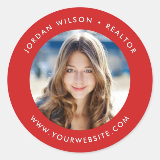 編集可能なカラーモダンラウンド写真の追加 ラウンドシール (正面)