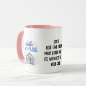 編集可能なカラー名の写真を書く ホリデーギフト ピンク マグカップ (正面左)