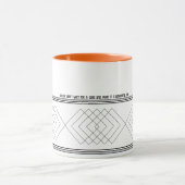 編集可能なカラー名を書く ホリデーギフト ブラックライン マグカップ (中央)