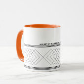 編集可能なカラー名を書く ホリデーギフト ブラックライン マグカップ (正面左)