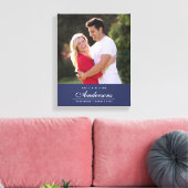 編集可能なカラー名カッシブなファミリ名フォト キャンバスプリント (インサイチュ (リビング))