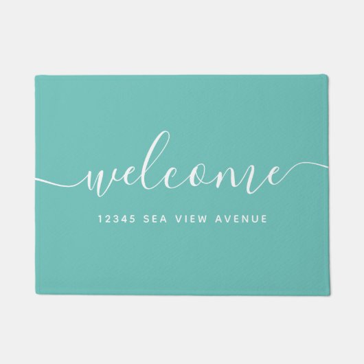 編集可能なカラー書道スクリプトのプロパティへようこそ ドアマット (正面)