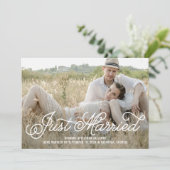 編集可能なカラー結婚の発表 サンキューカード (スタンド正面)