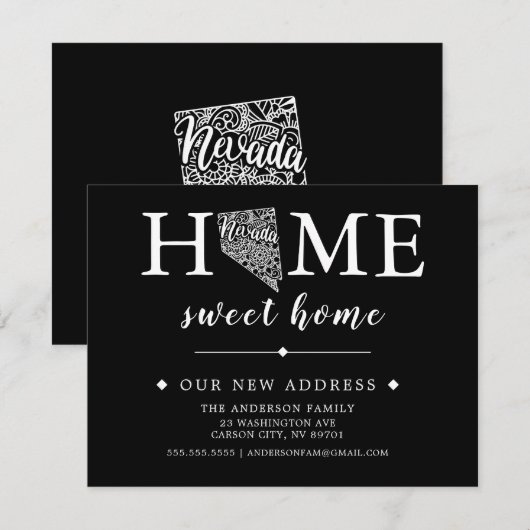 編集可能なカラー ネバダ州 引っ越しのお知らせ 招待状 (正面/裏面)