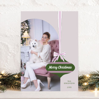 編集可能なカラー ビンテージ オーナメント 写真 クリスマス