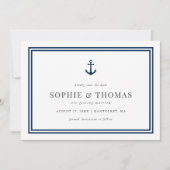 編集可能なカラー モダン クラシック アンカー セーブ・ザ・デート 招待状 (正面)