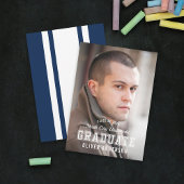 編集可能なカラー ヴァーシティ フォト 卒業発表 招待状