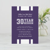 編集可能なカラー ヴァーシティ 30周年 クラス リユニオン 招待状 (スタンド正面)