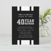編集可能なカラー ヴァーシティ 40周年 クラス リユニオン 招待状 (スタンド正面)