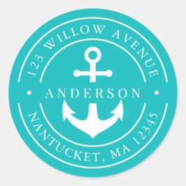 編集可能なカラー 白い枠 アンカー 返送先住所 ラウンドシール