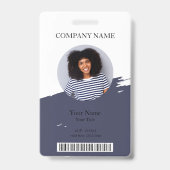 編集可能なカラーID写真、QRおよびバーコード従業員 バッジ (Front)