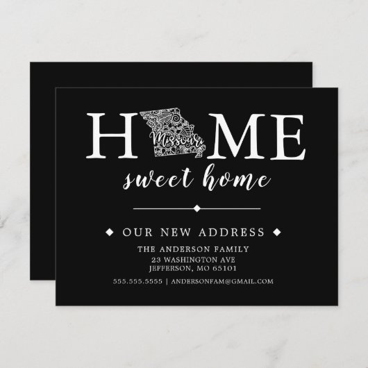 編集可能なカラーMISSOURIの移動アナウンス 招待状 (正面/裏面)