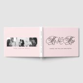 編集可能なカラーMr & Mrsエレガント Script結婚's ゲストブック (全面)
