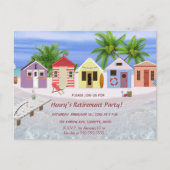 編集可能なカリブ海ビeditionリタイアメント招待状 インビテーションポストカード (正面)