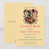 編集可能なカーニバルパーティー招待状 招待状 (正面/裏面)