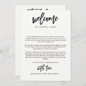 編集可能なカ結婚ラーのウェルカムレター旅程表 サンキューカード (正面/裏面)