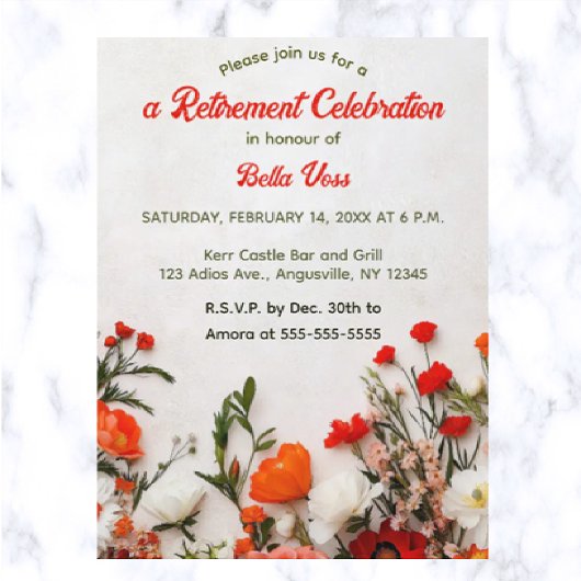 編集可能なガーデンフラワーカード インビテーションポストカード