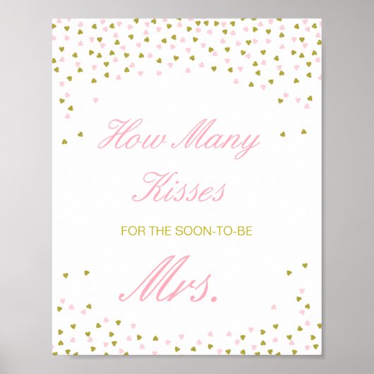 編集可能なキスがいくつ Soon Mrs. サインを推測 ポスター (正面)