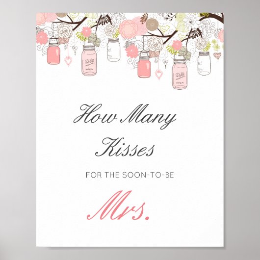 編集可能なキスがいくつ Soon Mrs サインを推測 ポスター (正面)