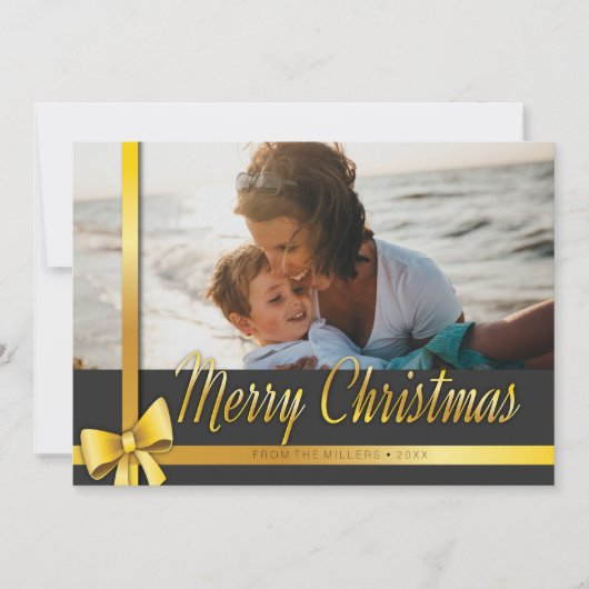 編集可能なクリスマスの写真 シーズンカード (正面)