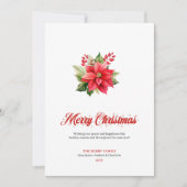 編集可能なクリスマスの花 クラシックグリーティングカード シーズンカード (正面)