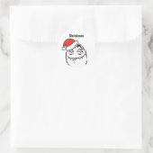 編集可能なクリスマスのTroll Le Meミーム思考マスト ラウンドシール (バッグ)