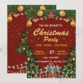 編集可能なクリスマスイベント招待状カード シーズンカード (正面/裏面)