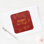 編集可能なクリスマスキャンドルデザイン Merry & Bright Holiday スクエアシール (封筒)