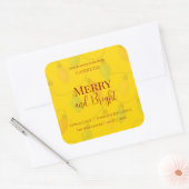 編集可能なクリスマスキャンドルデザイン Merry & Bright Holiday スクエアシール (封筒)
