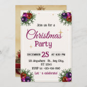 編集可能なクリスマスツリーの招待状 シーズンカード (正面/裏面)