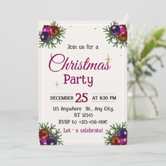 編集可能なクリスマスツリーの招待状 シーズンカード (スタンド正面)