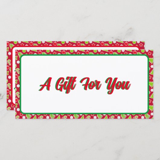 編集可能なクリスマスプレゼント証明書のためのギフト (正面/裏面)
