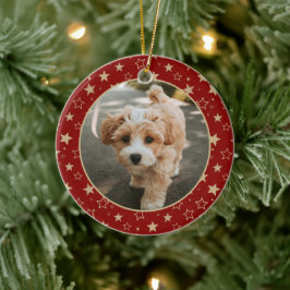 編集可能なクリスマスペットの写真の飾り セラミックオーナメント