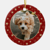編集可能なクリスマスペットの写真の飾り セラミックオーナメント (正面)