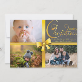 編集可能なクリスマスレッドの3枚の写真 シーズンカード