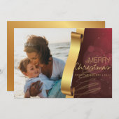 編集可能なクリスマス写真 シーズンカード (正面/裏面)