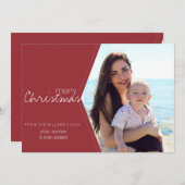 編集可能なクリスマス赤写真 シーズンカード (正面/裏面)