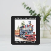 編集可能なクリスマス ホリデートレイン シーズンカード (スタンド正面)
