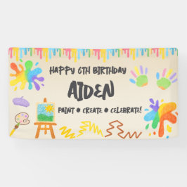 編集可能なクレヨンスタイル - アーティスティックなペイント＆パレット 横断幕