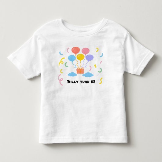 編集可能なクレヨンスタイル – バルーンbashよちよ トドラーTシャツ (正面)