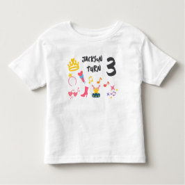 編集可能なクレヨンスタイル – ポップスターディーバの誕生日 トドラーTシャツ