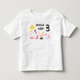 編集可能なクレヨンスタイル – ポップスターディーバの誕生日 トドラーTシャツ