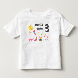 編集可能なクレヨンスタイル – ポップスターディーバの誕生日 トドラーTシャツ