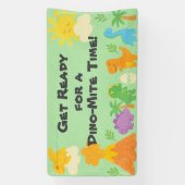 編集可能なクレヨンスタイル – 恐竜のロアーサムバースデー 横断幕 (縦)