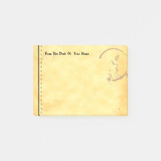 編集可能なグランジヴィンテージタイプティーステインシール ポストイット (正面)